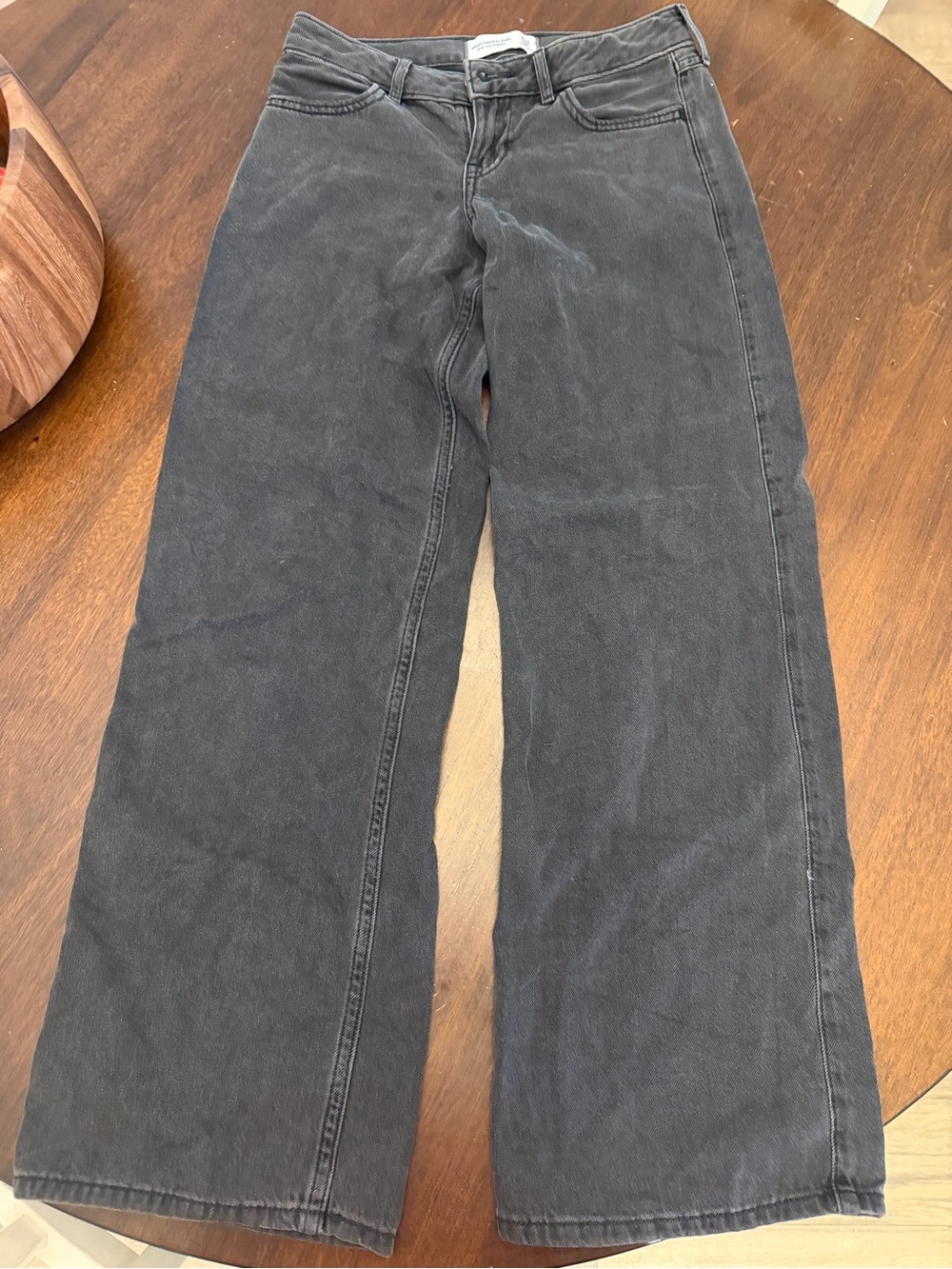 abercrombie kids Black Wide Leg Baggy Jeans Black Size 9/10 Long